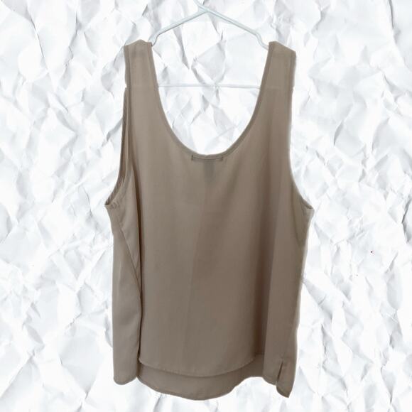 Forever 21 slightly sheer beige tank blouse - XL - Picture 2 of 2